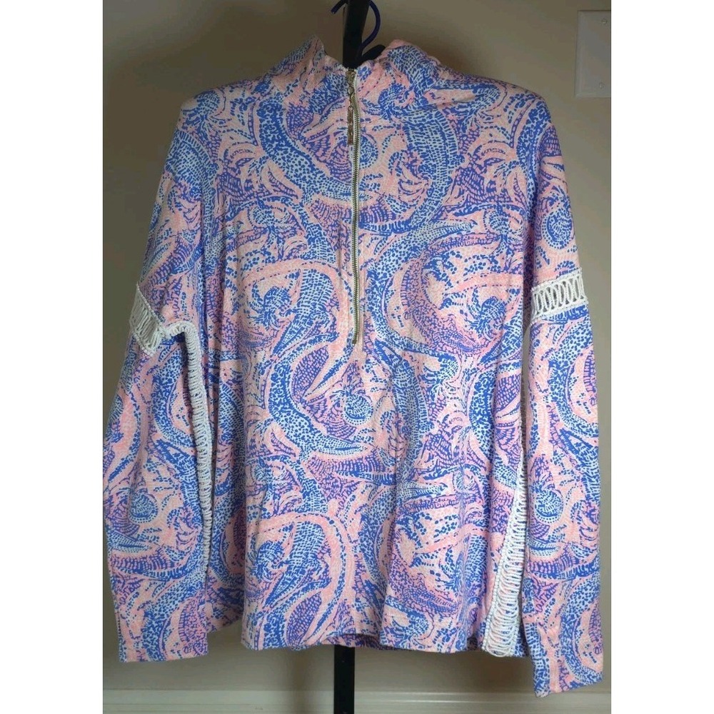 Lilly Pulitzer SMALL Maybe Gator Alligator JONAH‎ POPOVER Half Zip Pullover